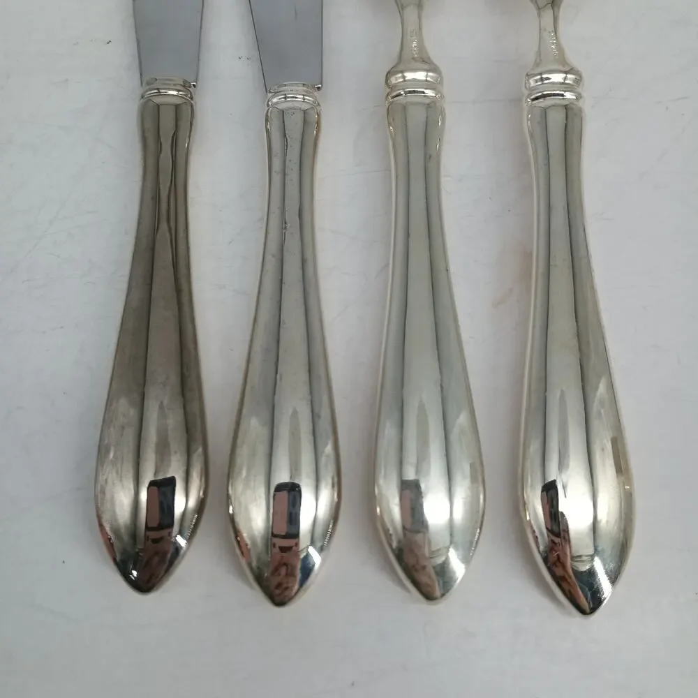 4X Towle Boston Antique Hollow Handled Knives And Forks Silverplate